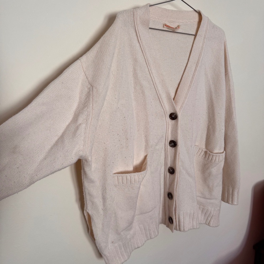 &Daughter Cashmere oversized cream cardigan